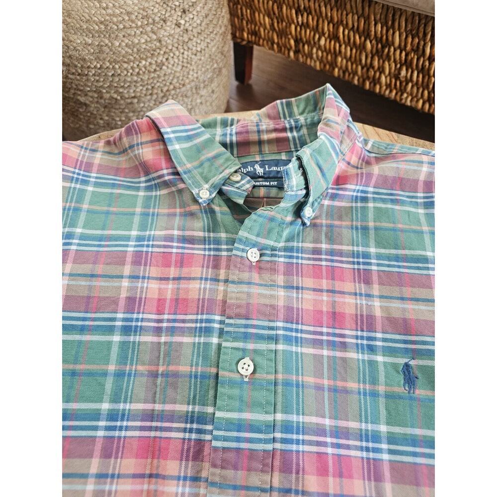 Ralph Lauren Custom Fit Plaid Button Down Shirt Men's Size XL Preppy Nautical - Picture 4 of 13